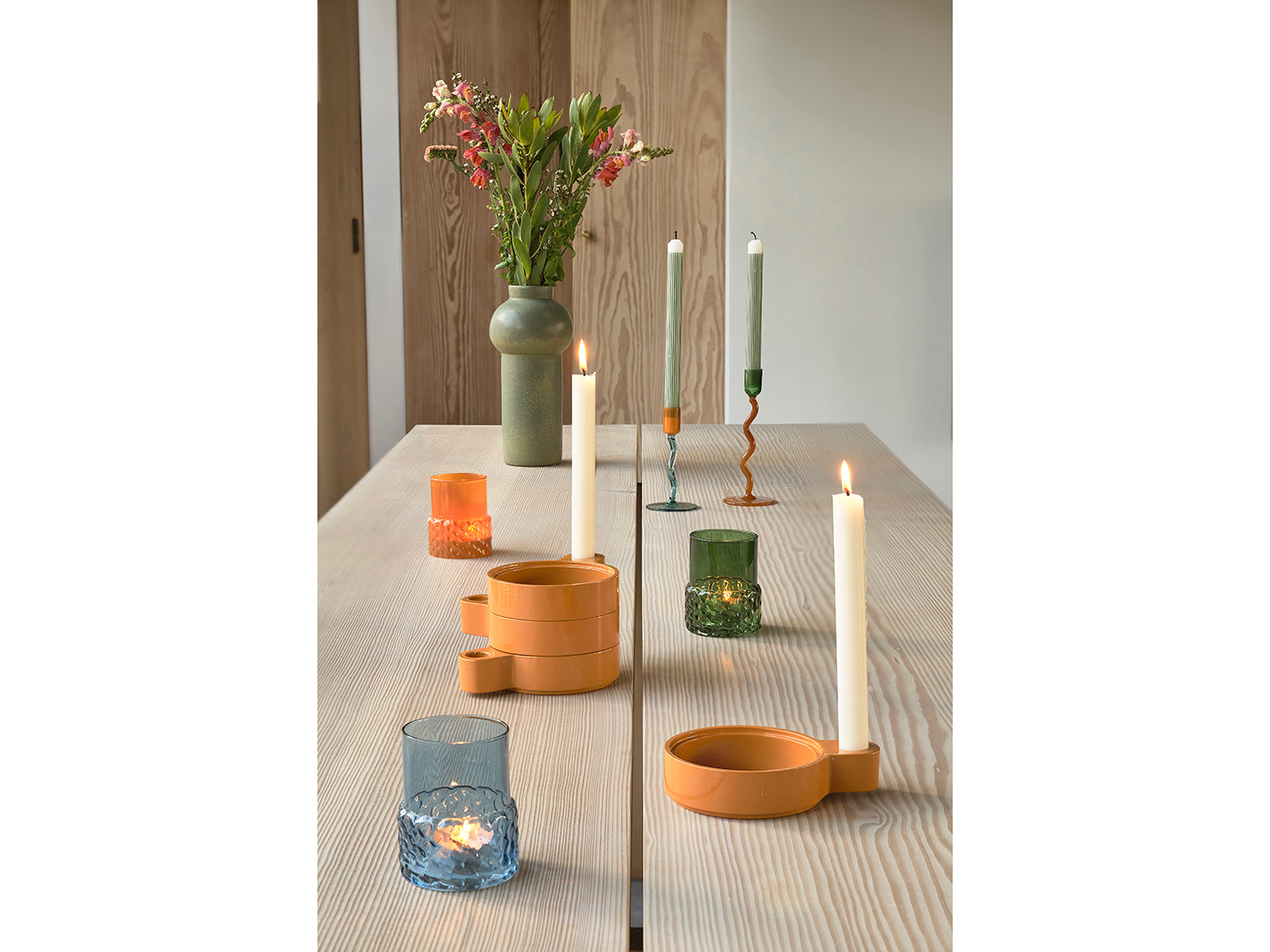 Photophore STYLES en verre Vert Villa Collection - Mathon - 6