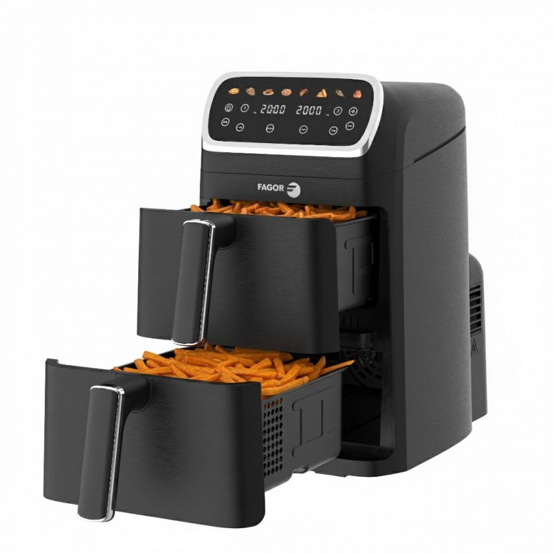 Friteuse à air chaud Air fryer double panier 8L 2600W Noir Fagor FG7503 Fagor - Mathon - 1