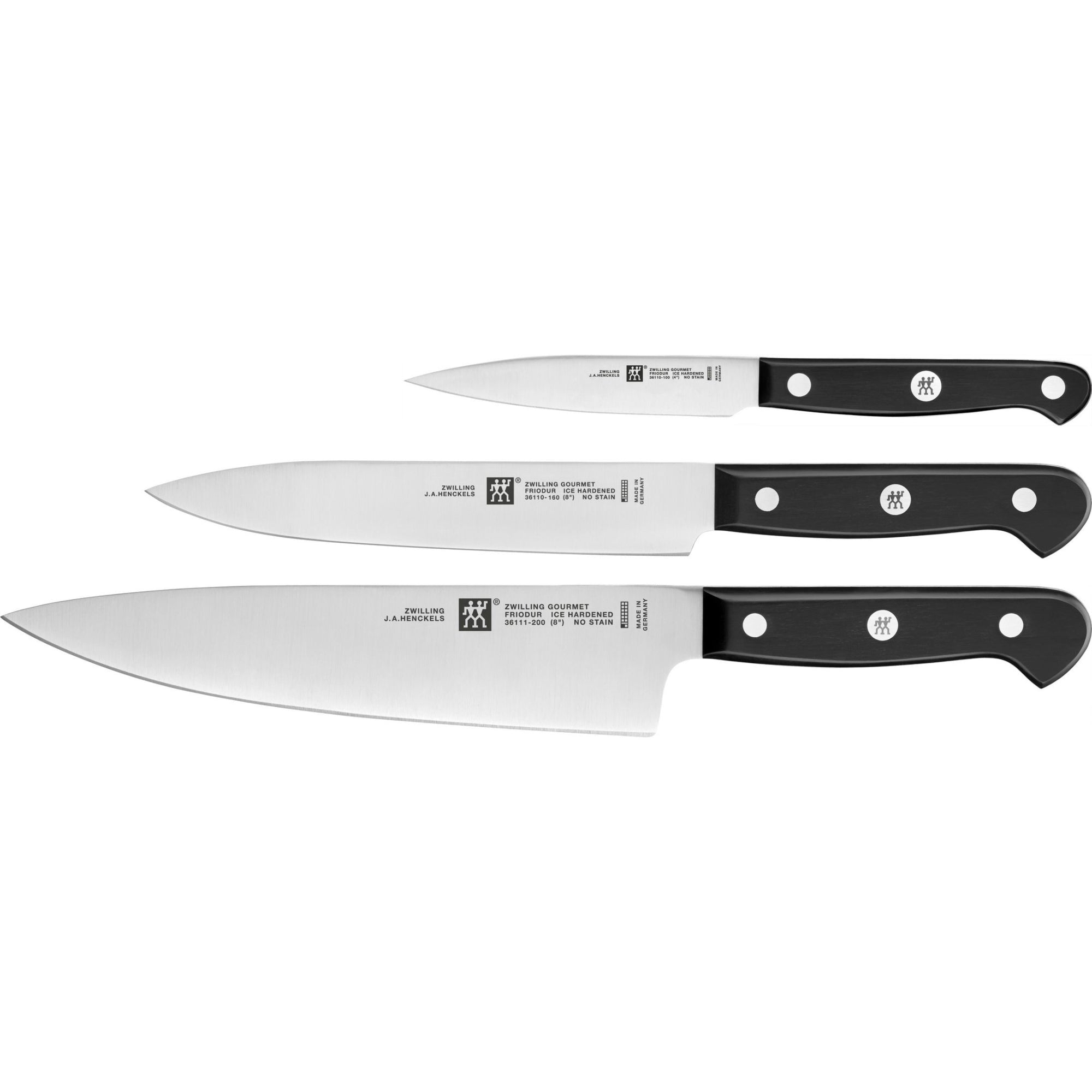 Set de Couteaux 3-pcs, Acier Spécial Inoxydable, Noir, Gourmet Zwilling - Mathon - 1