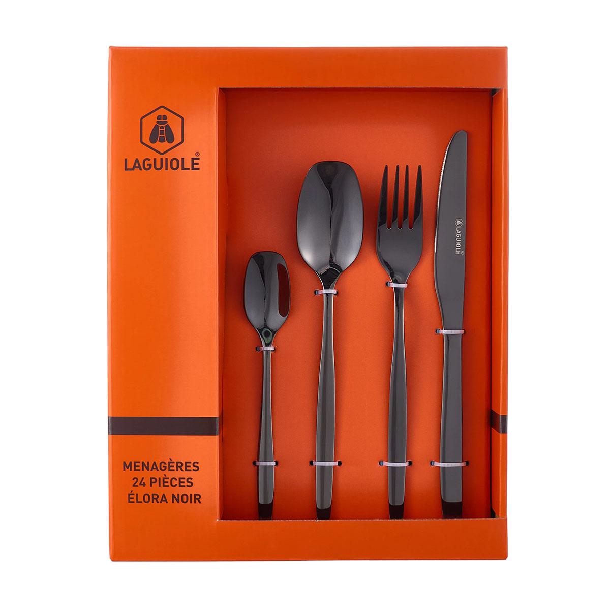 Ménagère 24 pièces - "Elora noir" Laguiole Cuisson - Mathon - 5