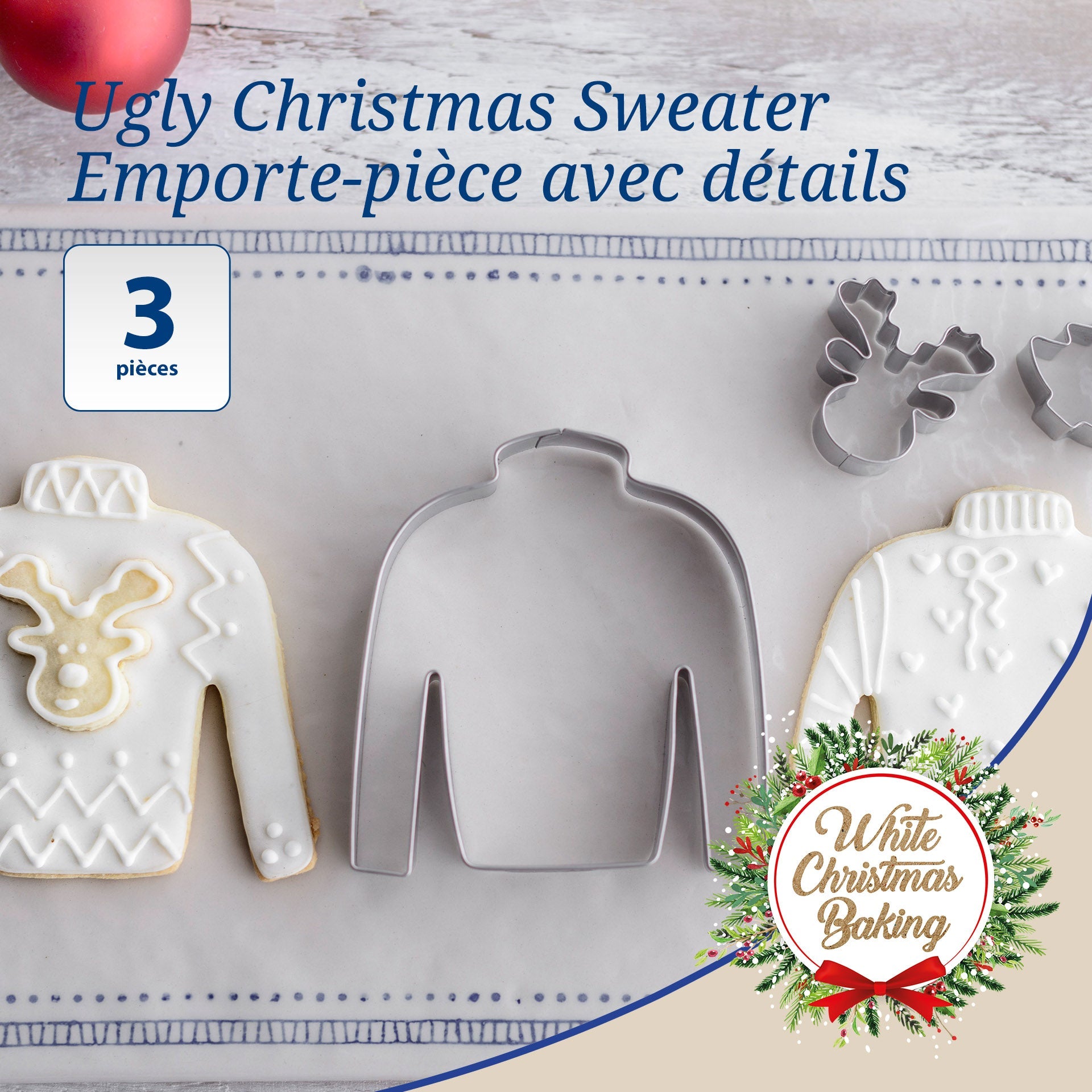 Ensemble de 3 emporte-pièces "Pull de Noël"  Baker Edition Dr. Oetker - Mathon - 3
