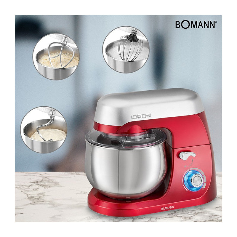 Robot pétrin multifonction 5L 1000W Bomann KM 6009 CB Rouge Bomann - Mathon - 6