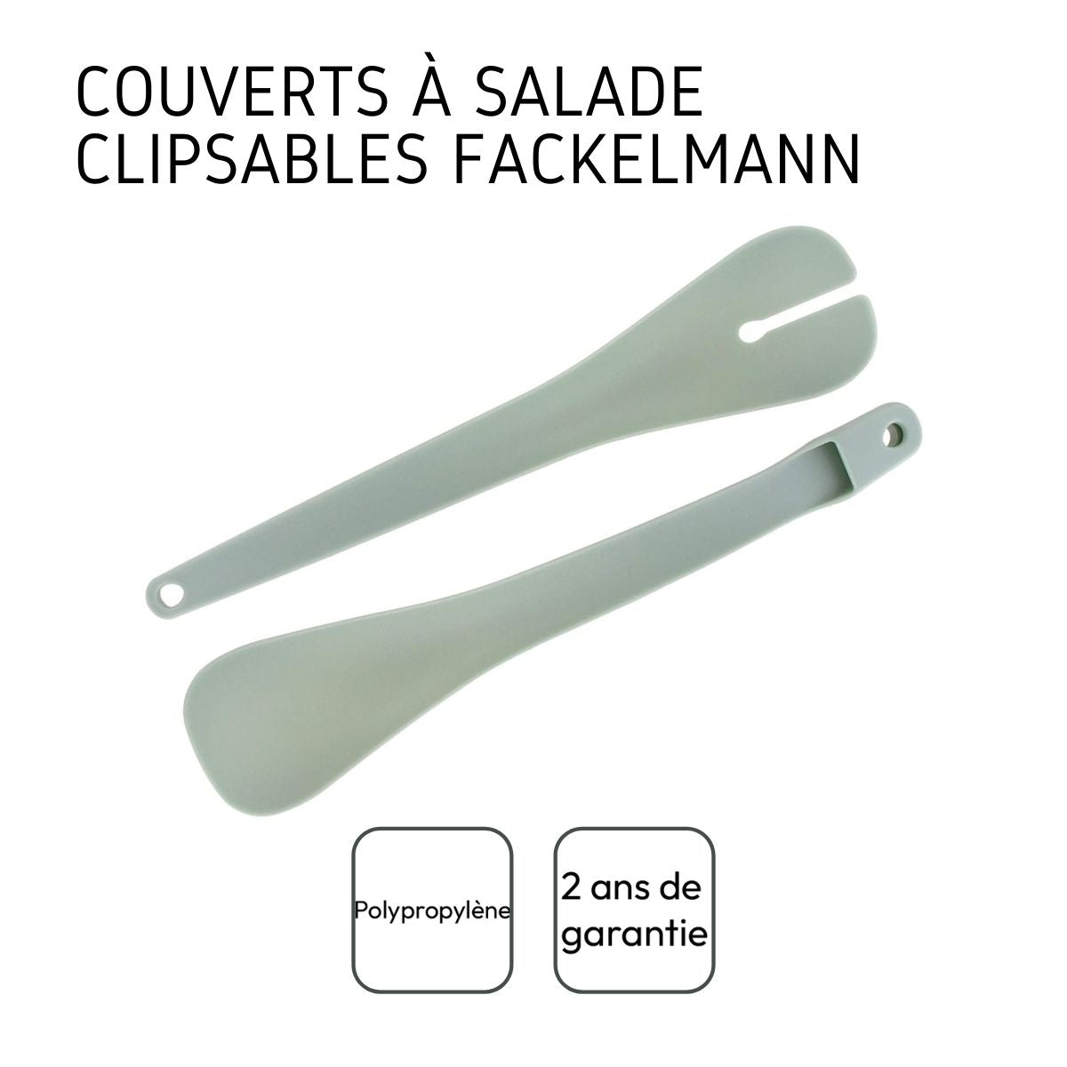Set de 2 Saladiers en inox de 20,5 cm et 25 cm de diamètre et couverts à salade en plastique Fackelmann - Mathon - 7