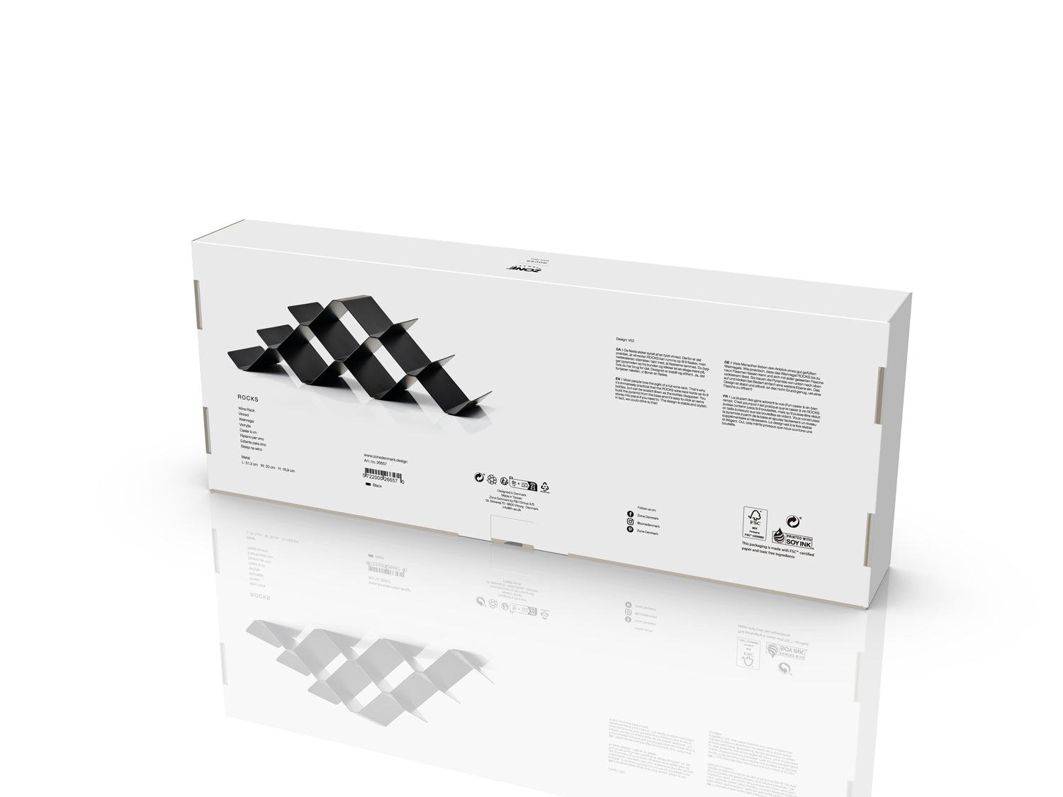 Casier à vin ROCKS en acier thermolaqué Noir Zone Denmark - Mathon - 3