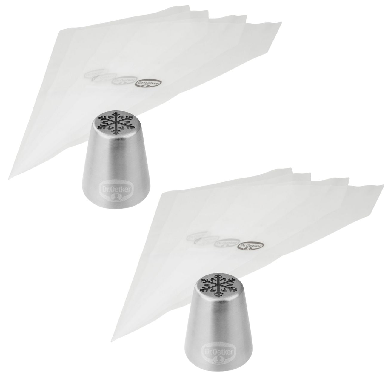 Ensemble de 8 poches à douille et embout flocon de neige en inox  Baker Edition Dr. Oetker - Mathon - 1