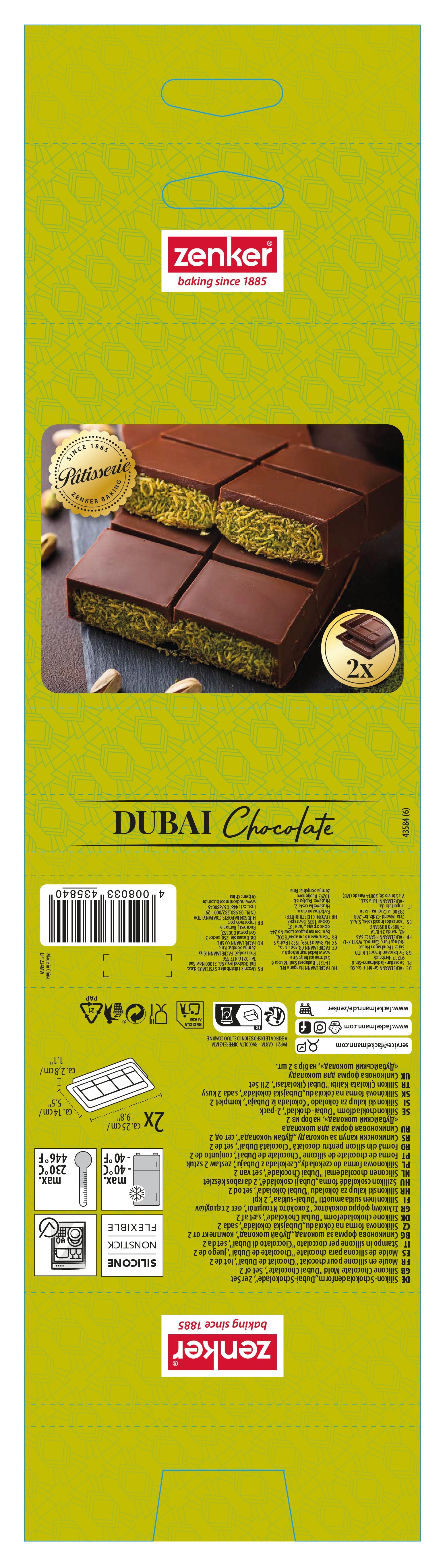 Deux moules à tablettes chocolat de Dubaï en silicone Zenker Special Creative Zenker - Mathon - 8