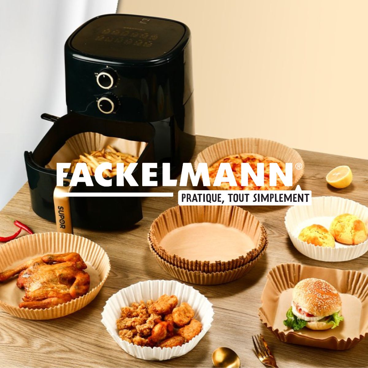 Lot de 300 Moules en papier air fryer ronds 20 cm Fackelmann - Mathon - 7