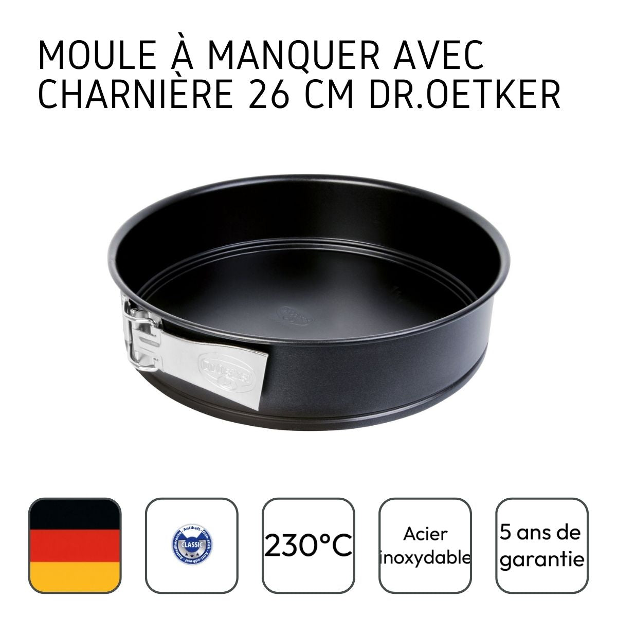 Duo Moule à tarte renversée 28 cm et Moule à manqué à charnière 26 cm  Tradition Dr. Oetker - Mathon - 7