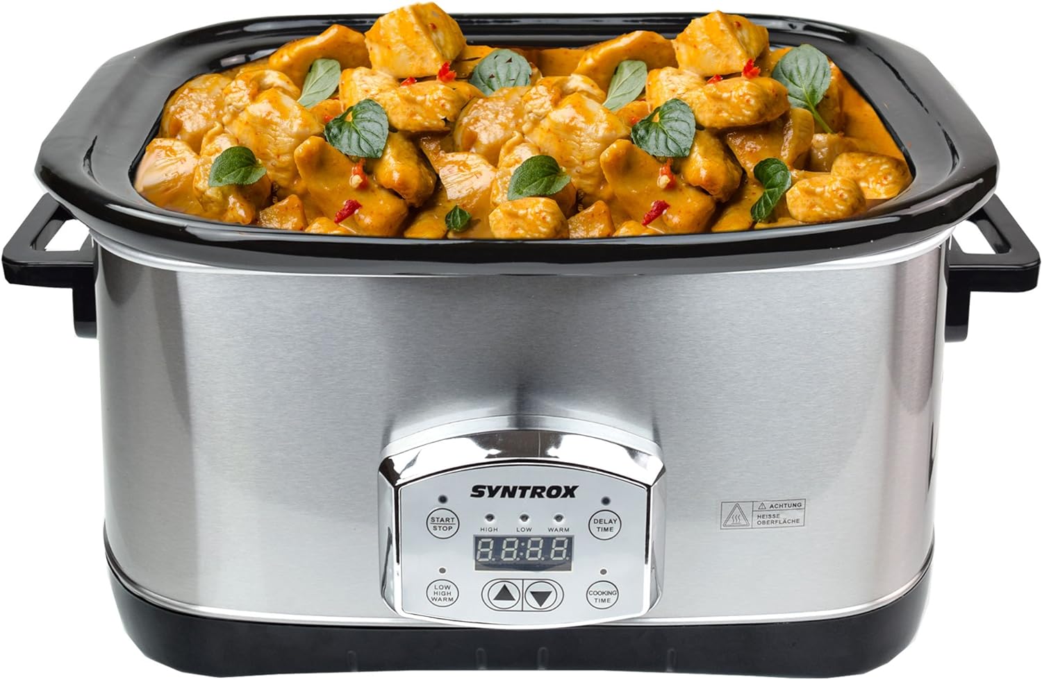 Mijoteuse en acier inoxydable de 7,5 litres avec fonction chauffante Syntrox - Mathon