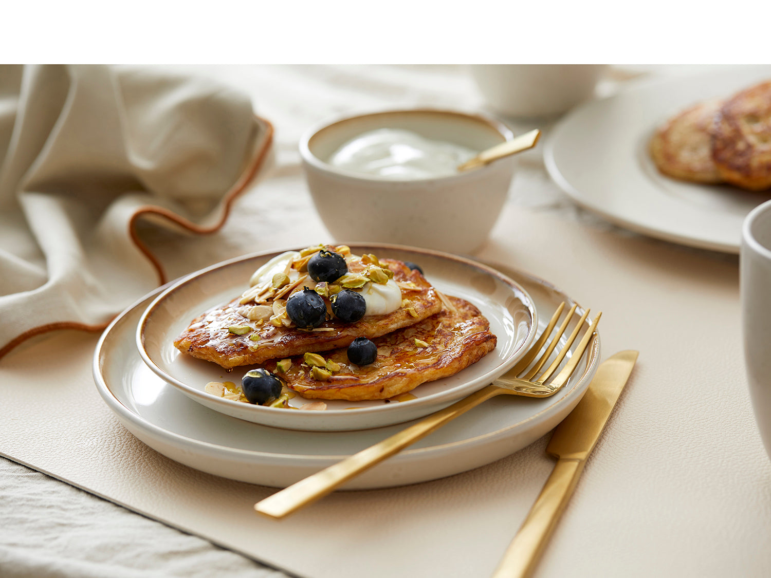 Assiette GASTRO en grès Crème/Crème Bitz - Mathon - 4