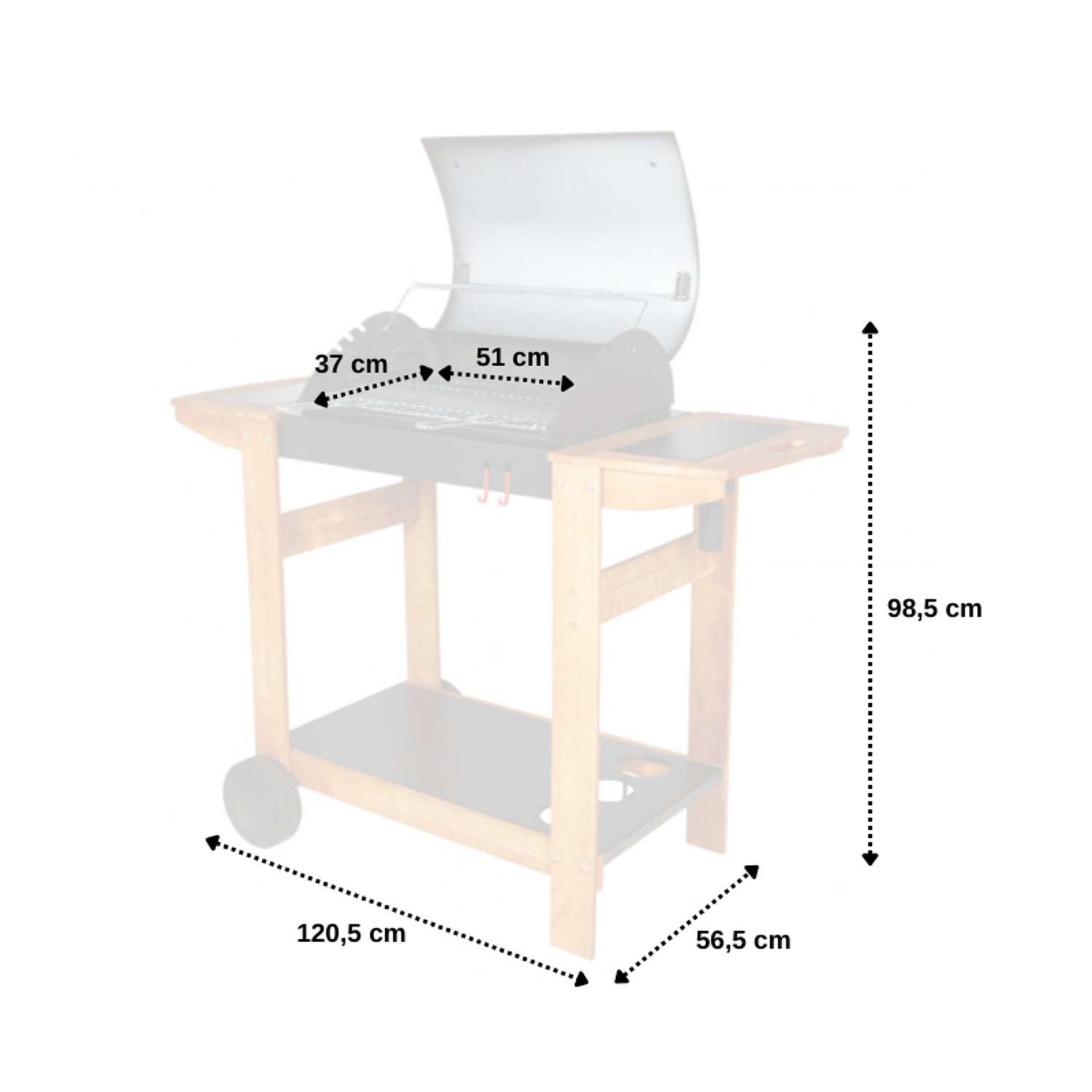 Barbecue au charbon de bois INDIANA Somagic - Mathon - 10