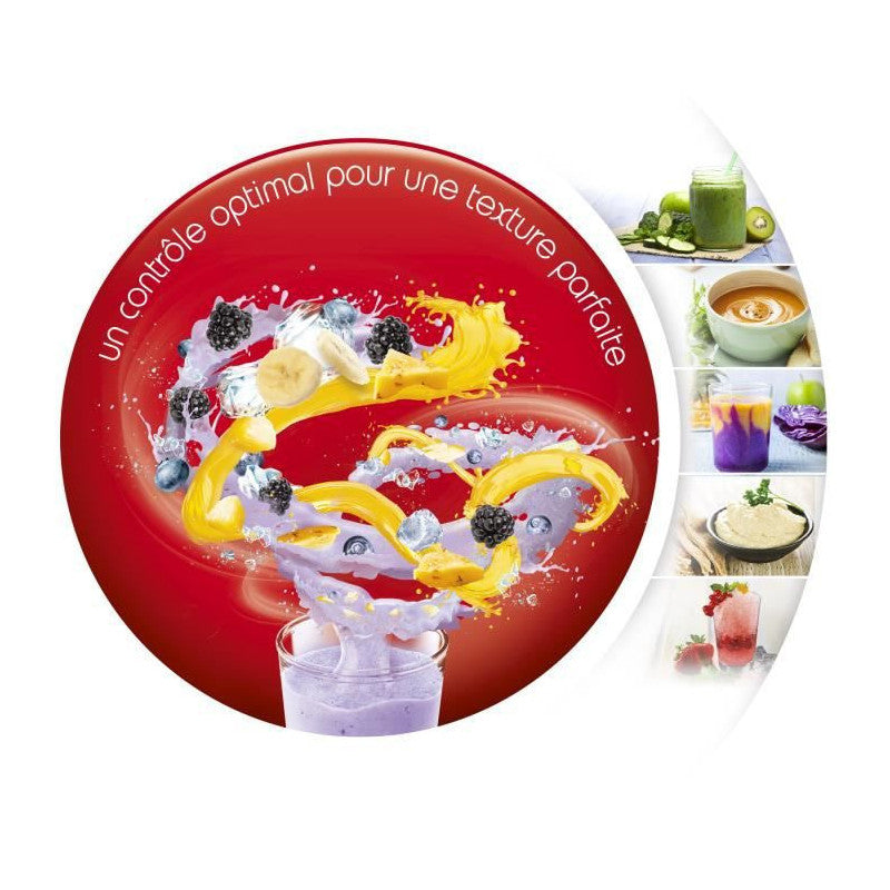 Moulinex blender mixeur, puissance 800 w, lames inox, 5 vitesses, bol verre thermique 1,75 l Seb - Mathon - 2