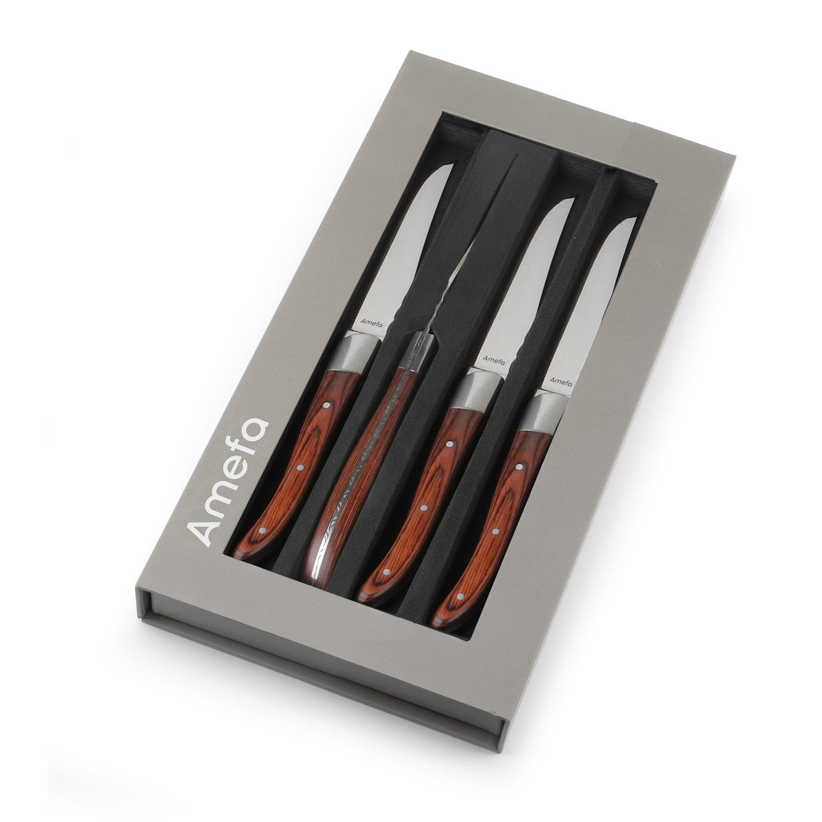 Royal Steak - Coffret 4 couteaux steak Bois Amefa - Mathon - 3