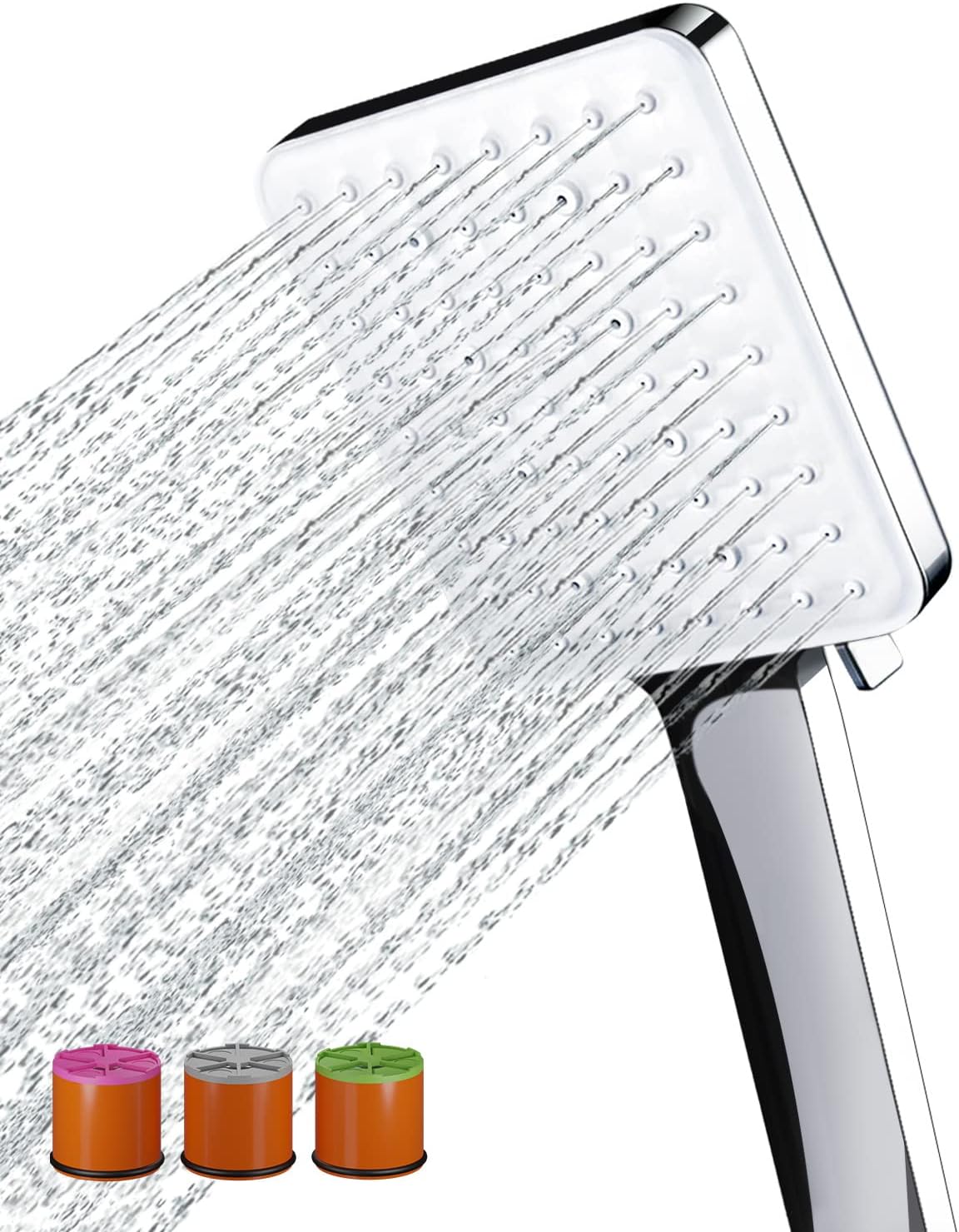 Pommeau de douche carré économiseur d’eau 6 jets Vendos85 - Mathon