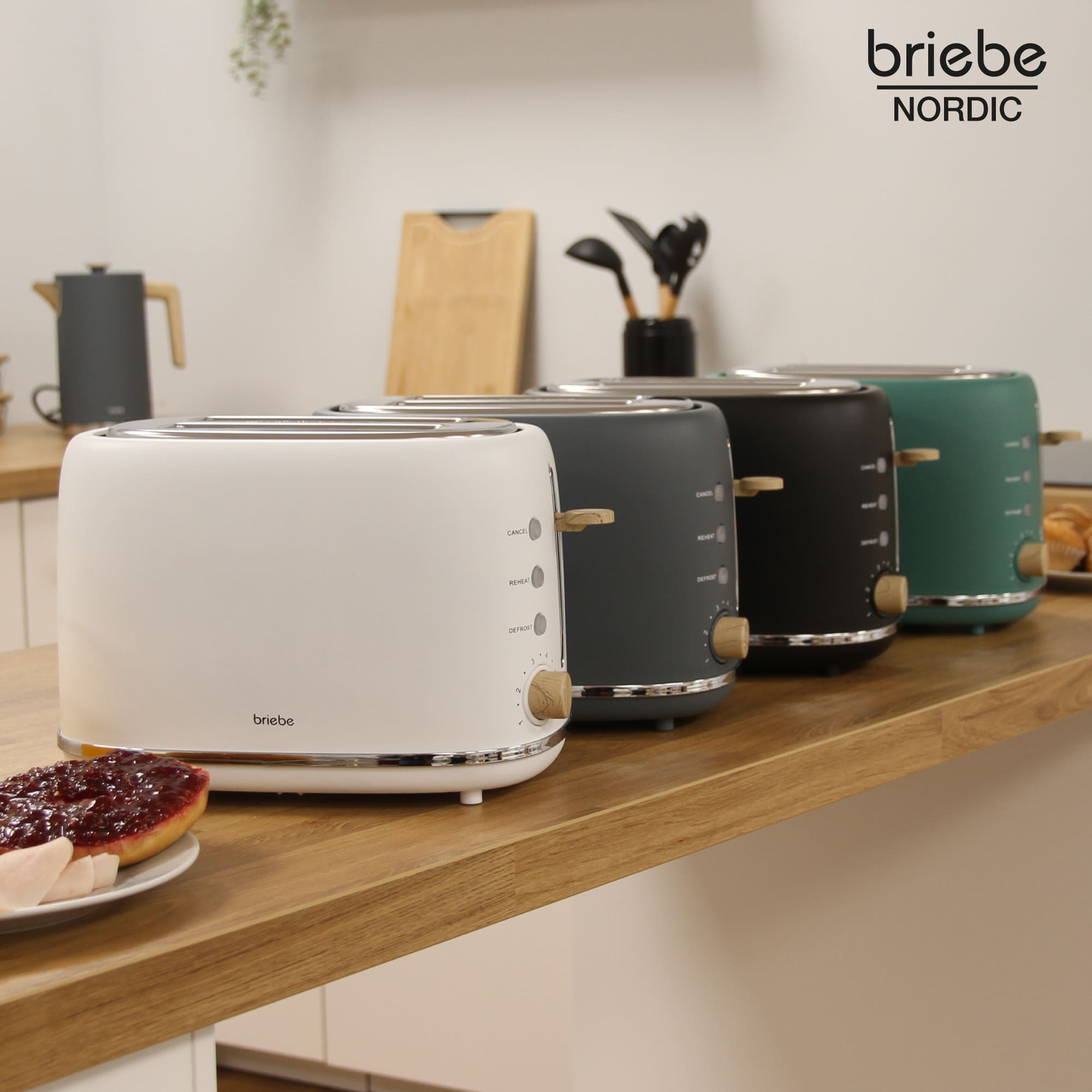 Nordic Grille Pain 2 Fentes, Tranches Larges, 6 Niveaux de Dorage, Décongélation 870 Blanc TA1166WHT - Mathon - 8