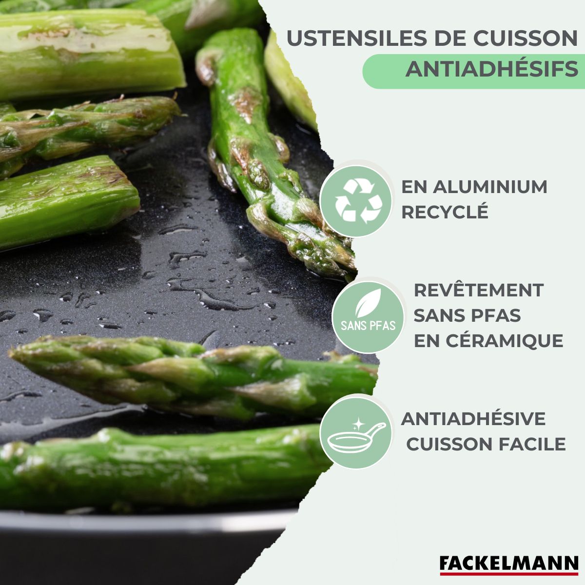 Lot de 2 Poêles 24/28 cm & 3 Casseroles 16/18/20 cm  Brandao avec 5 ustensiles Fackelmann - Mathon - 4