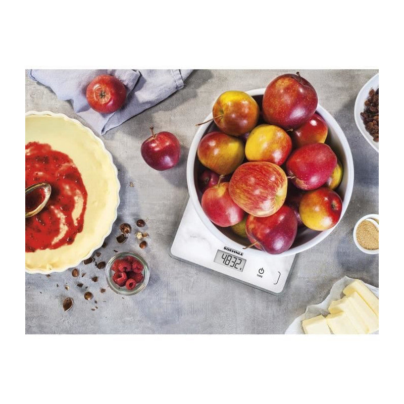 Soehnle Compact Balance Electronique - 5 Kg - Blanc Effet Marbre Soehnle - Mathon - 5