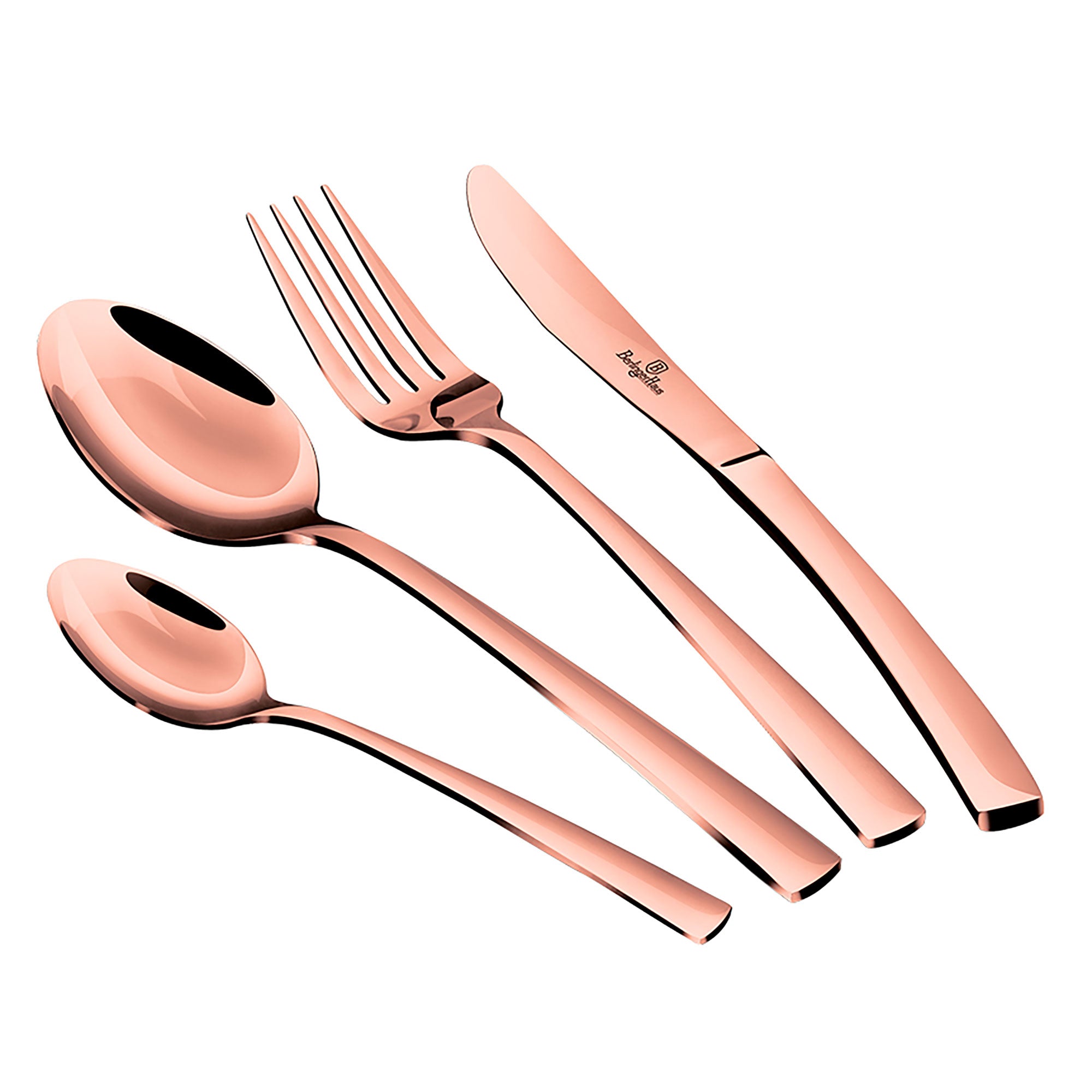 Ménagère 24-Piece Acier Inox. Finition Polie, Set de Couverts pour 6 Personnes  Or Rose Rose Gold - Mathon - 1