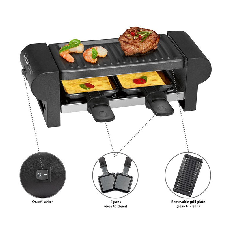 Raclette gril 2 personnes Clatronic RG3592-noir Clatronic - Mathon - 2