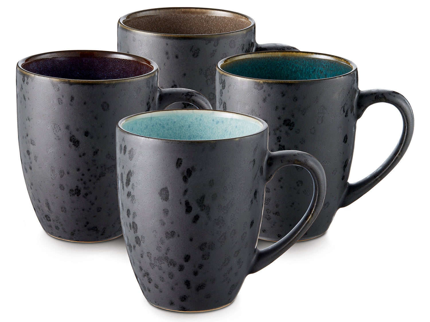 Set de 4 mugs GASTRO en grès Noir/foncé Bitz - Mathon - 1