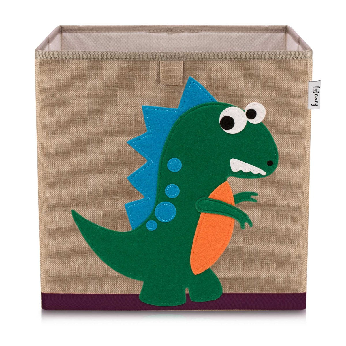 Boîte de rangement en tissu pour enfant "dinosaure vert foncé", compatible Ikea Kallax Lifeney Fackelmann - Mathon - 1