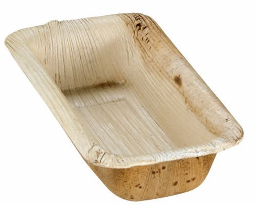 50Pcs - Bol rectangulaire en palmier  130x65x30mm FirstPack - Mathon - 1