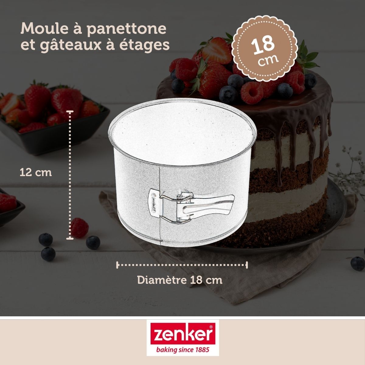 Moule à panettone à charnière 18 cm Zenker Black Metallic Zenker - Mathon - 6