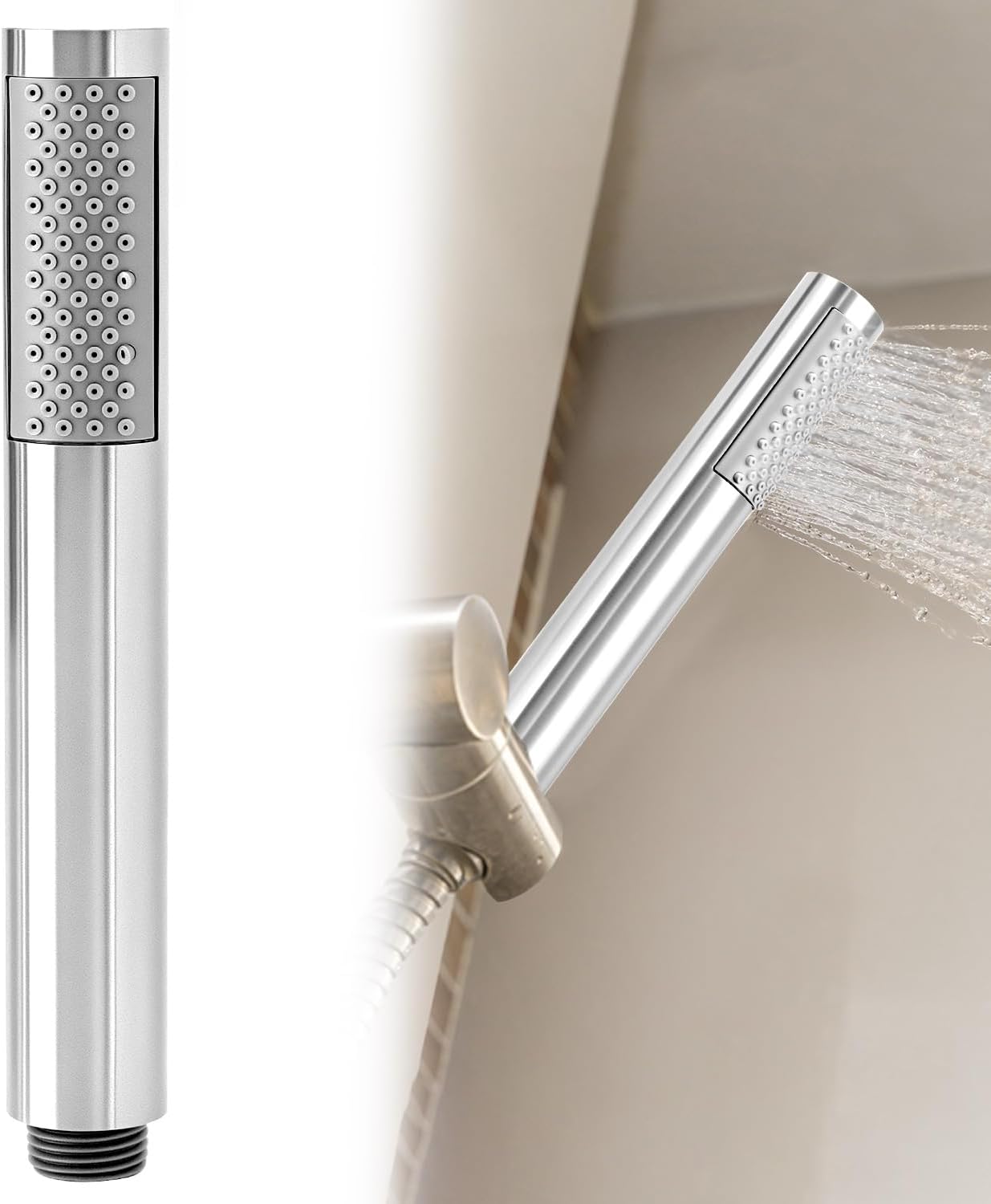 Pommeau de douche portable rond en acier inoxydable Vendos85 - Mathon