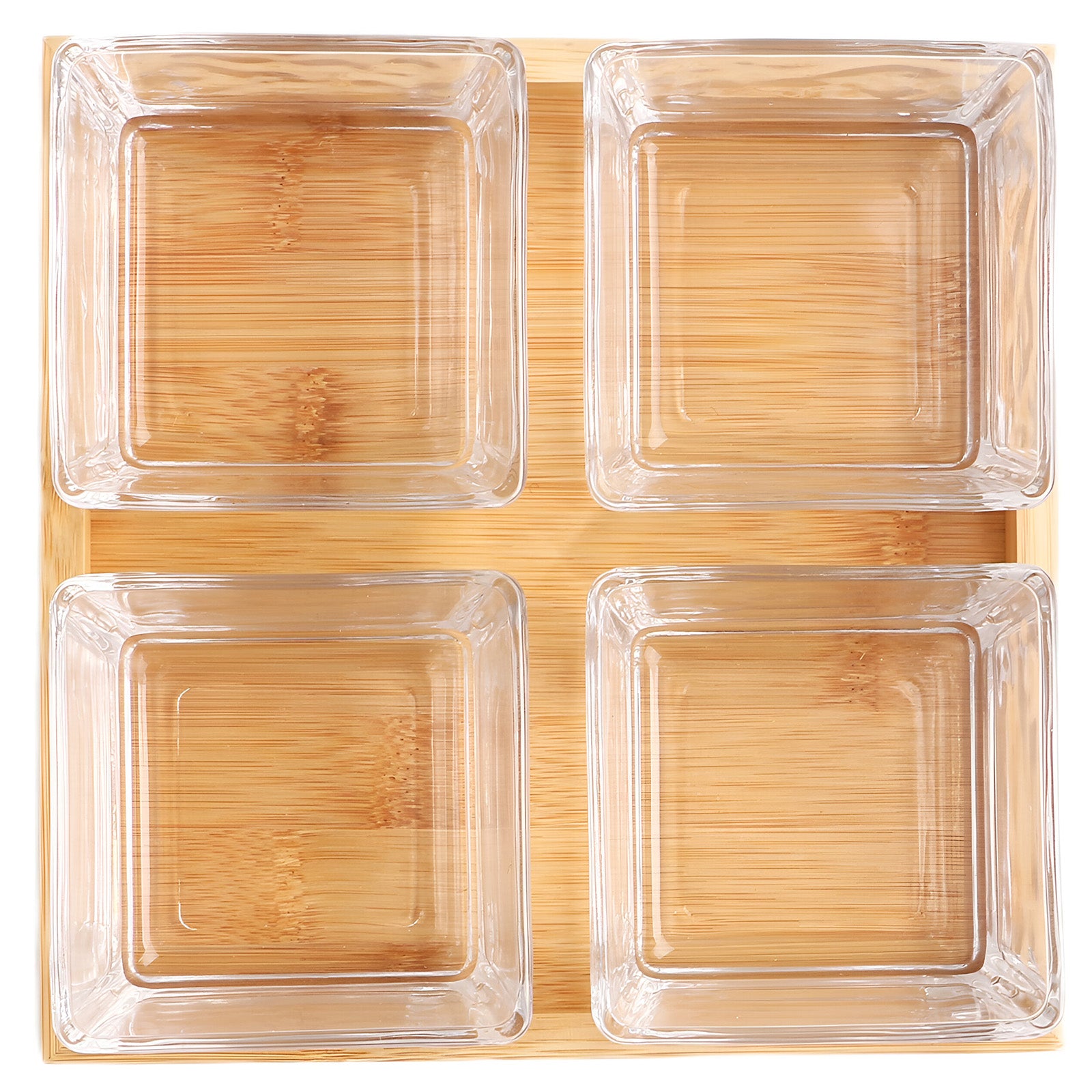 4 Bols Verre avec Base Bambou Cheffinger - Mathon - 3