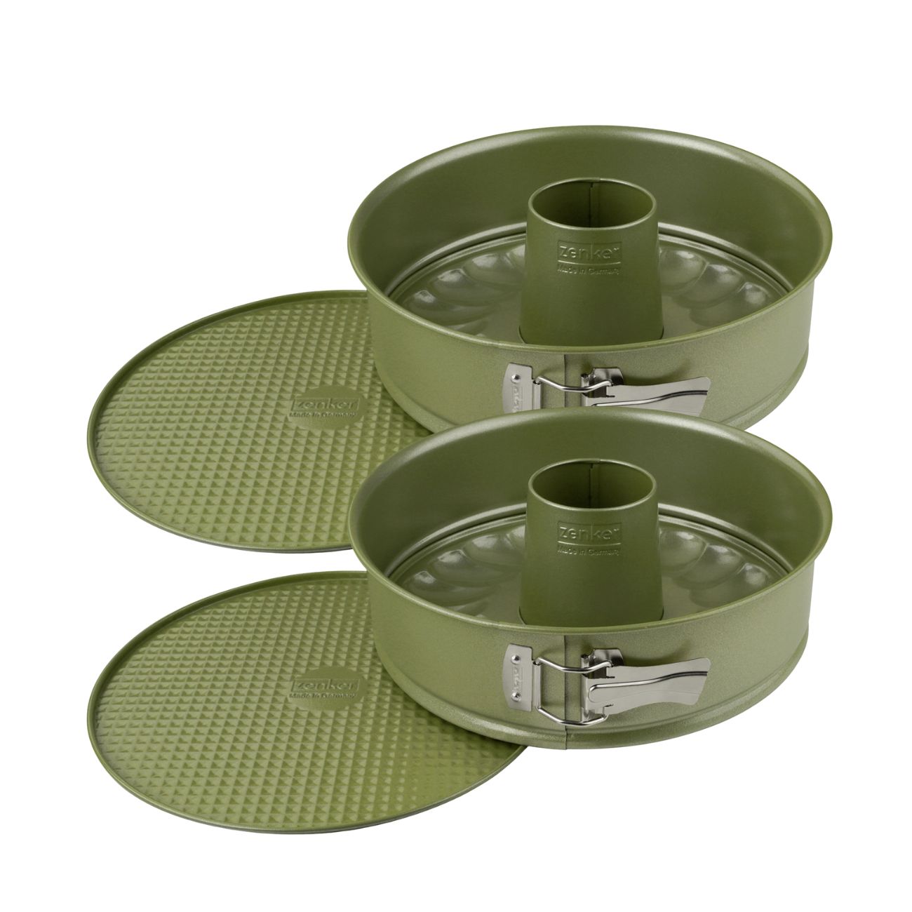 Ensemble de 2 Moules à manqué et à savarin double fond 26 cm Zenker Green Vision Zenker - Mathon - 1