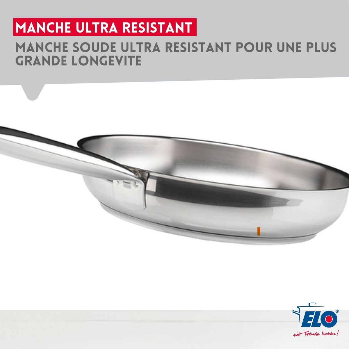 Lot de 2 poêles inox de 24 cm et 28 cm  Profi Therm Elo - Mathon - 4