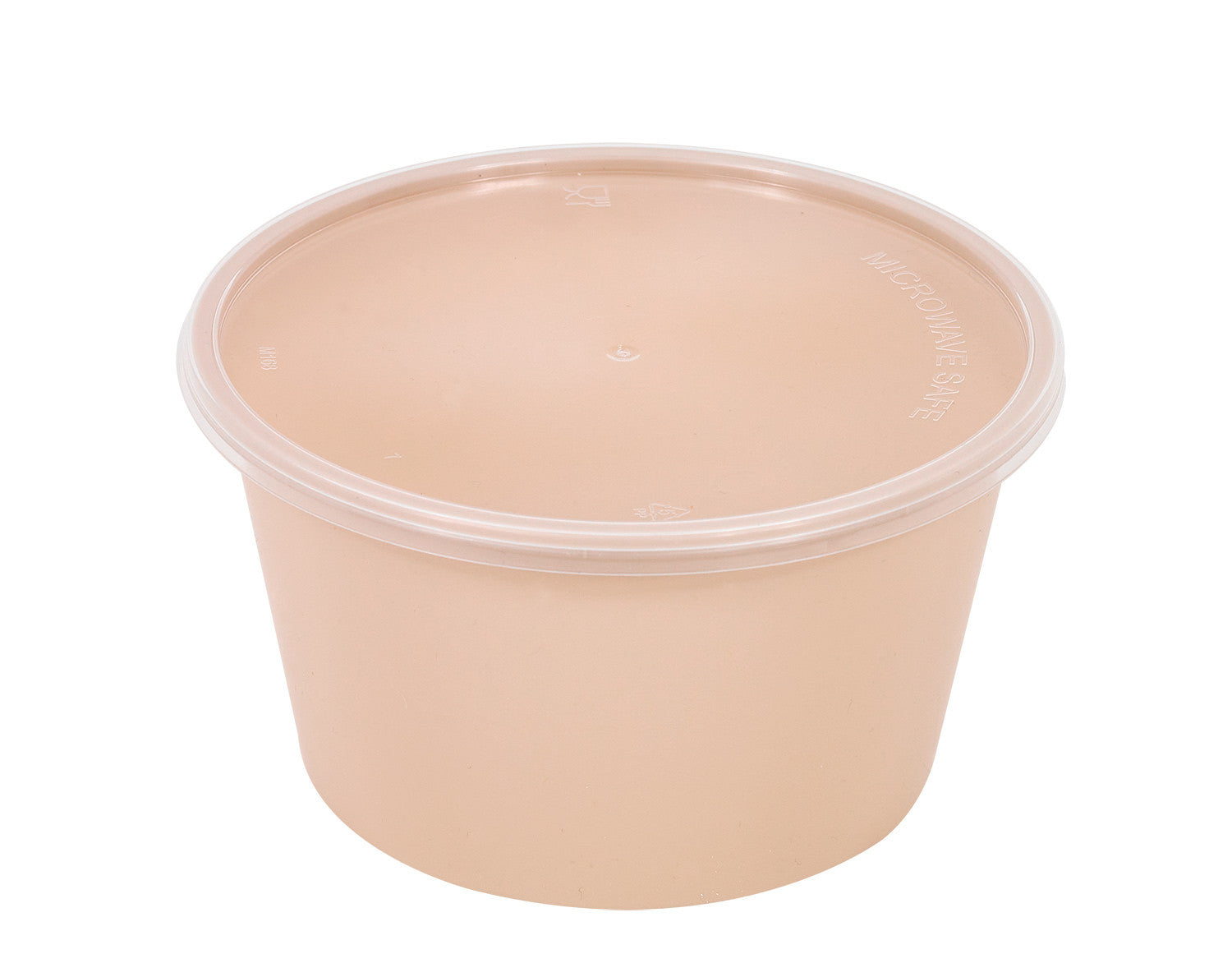 50Pcs - Bol Reemp beige en plastique PP avec couvercle transparent   H52mm 470ml FirstPack - Mathon