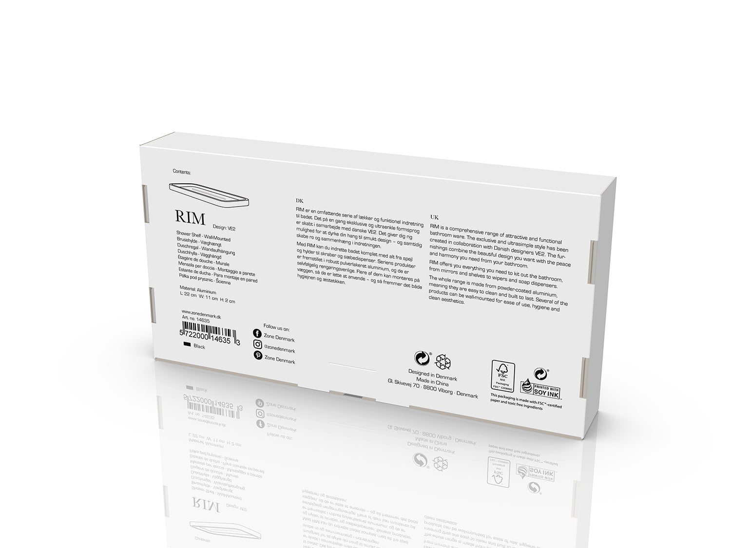 Étagère de douche RIM en aluminium Noir Zone Denmark - Mathon - 3