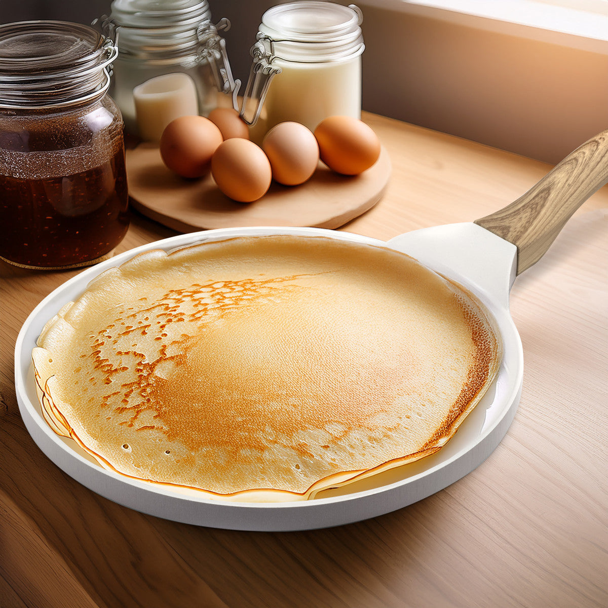 Mythic - Crépière 25.7 cm avec revêtement en céramique blanche Cuisinox - Mathon - 4