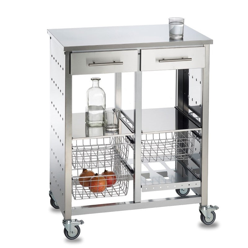 Grande desserte de cuisine malmö inox – élégance inox, capacité xxl et mobilité professionnelle Don Hierro - Mathon - 1