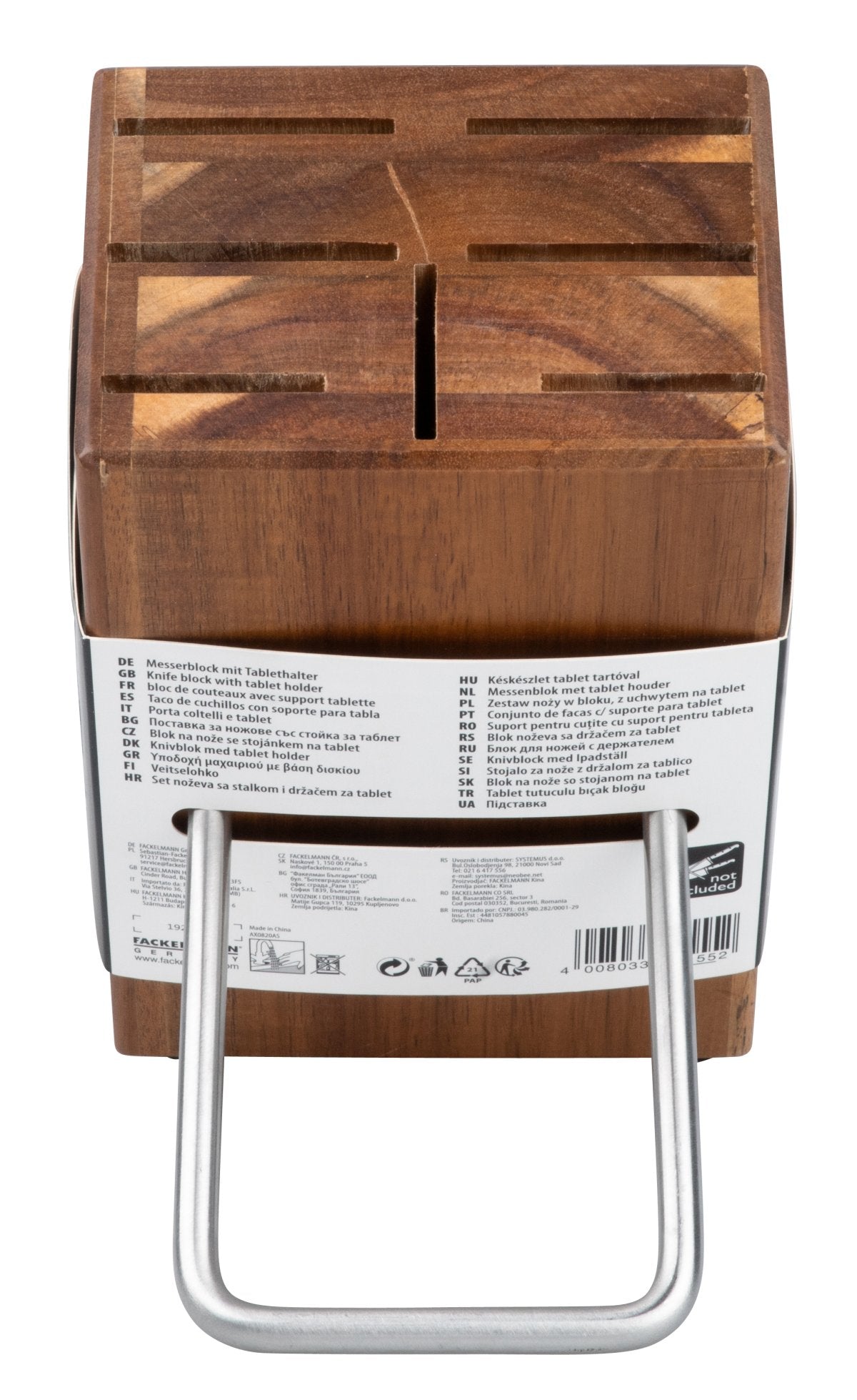 Bloc pour 7 couteaux avec support pour tablettes Nirosta - Mathon - 8