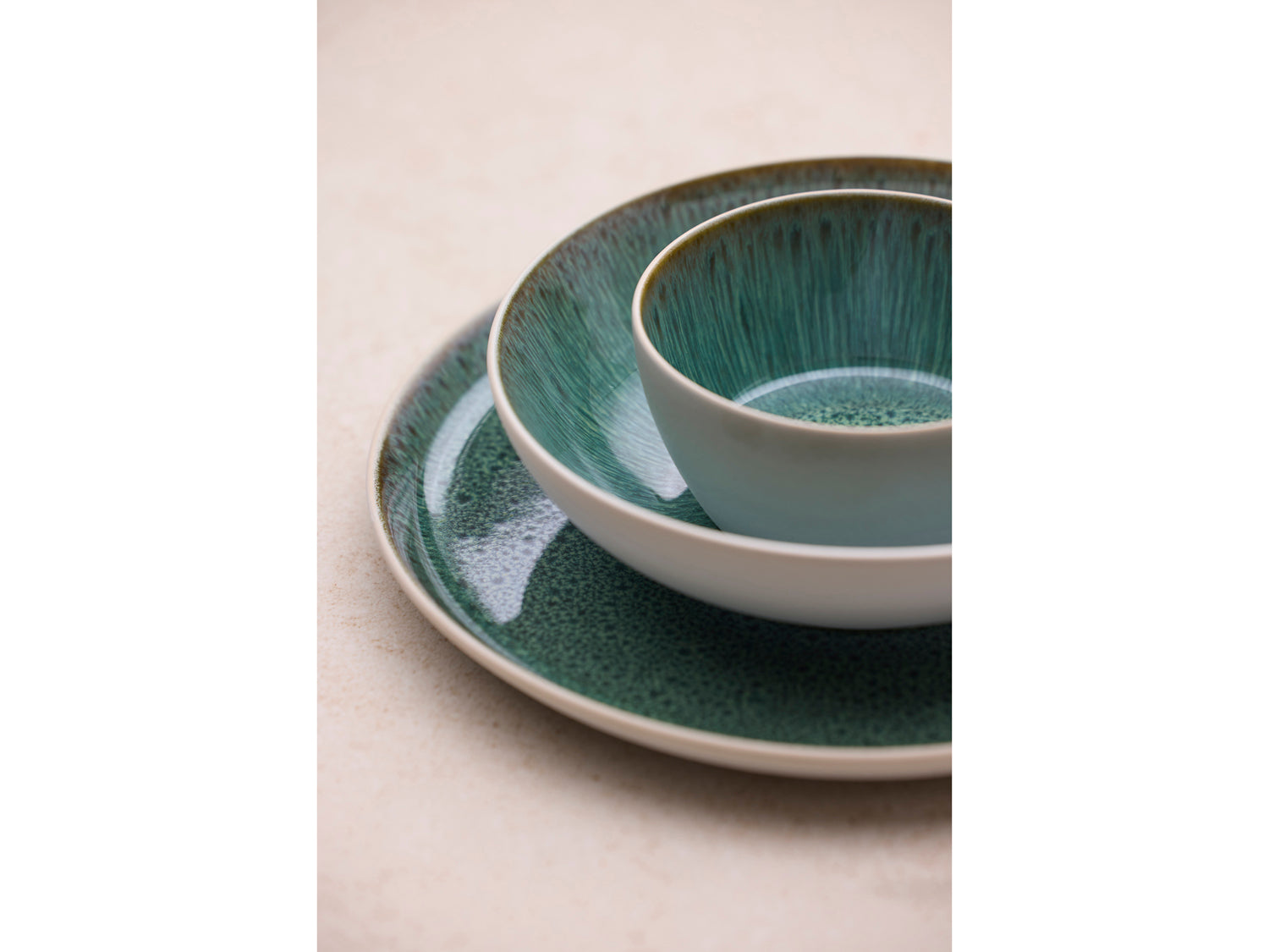 Bol Gastro en Grès Blanc/Vert Bitz - Mathon - 7