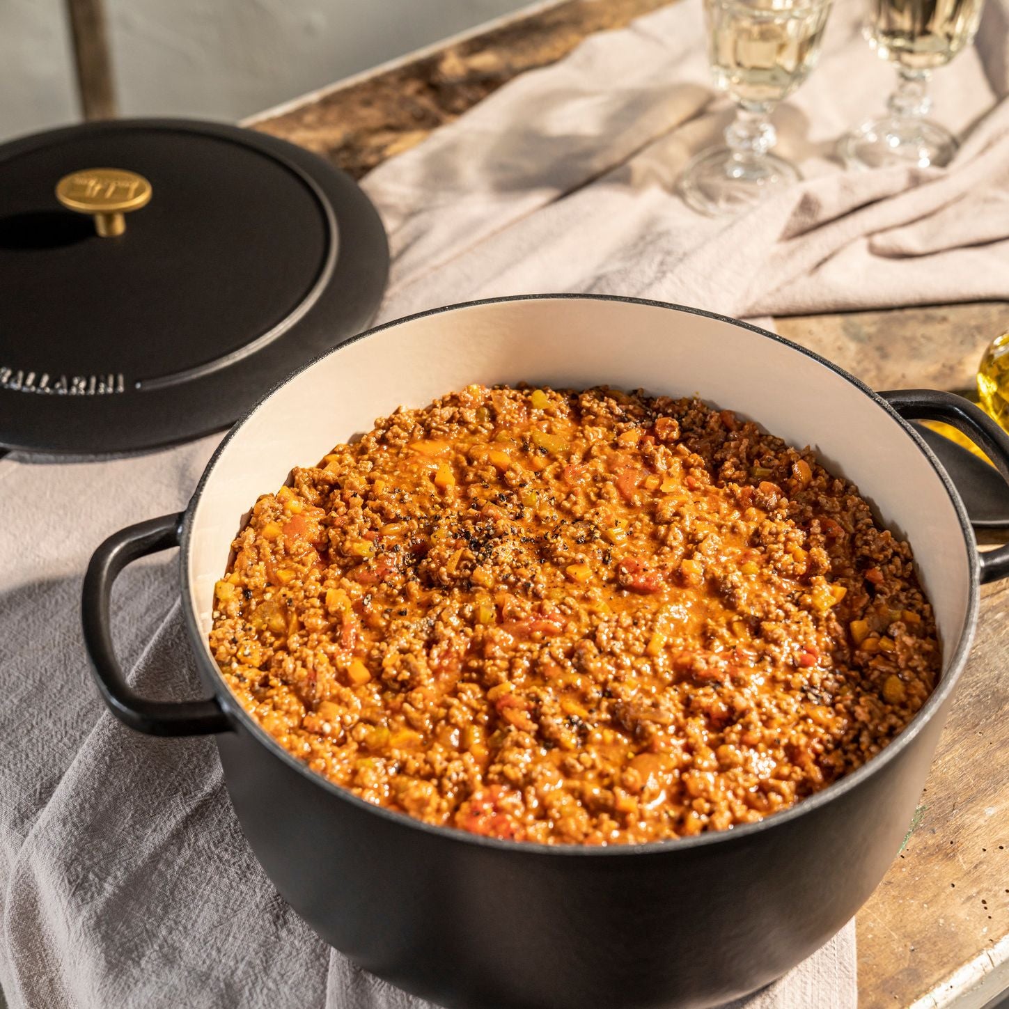 Cocotte 28 cm Bellamonte, Rond(e), Noir, Fonte Ballarini - Mathon - 2