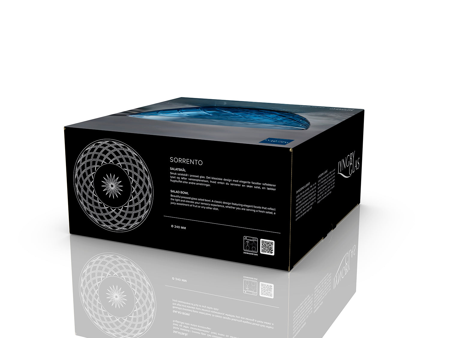 Saladier SORRENTO en verre Bleu Lyngby Glas - Mathon - 4