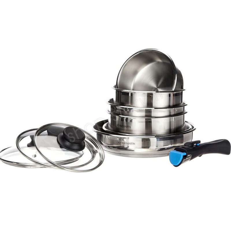 AM8411 : Batterie de Cuisine Inox 10 Pièces Arthur Martin Tous Feux dont Induction et Four Arthur Martin - Mathon - 1