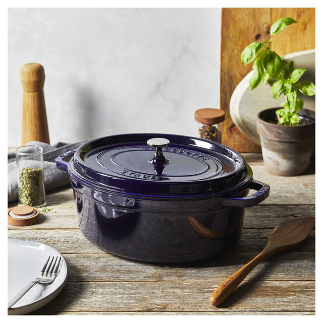 Cocotte 27 cm, Ovale, Bleu intense, Fonte Staub - Mathon - 3