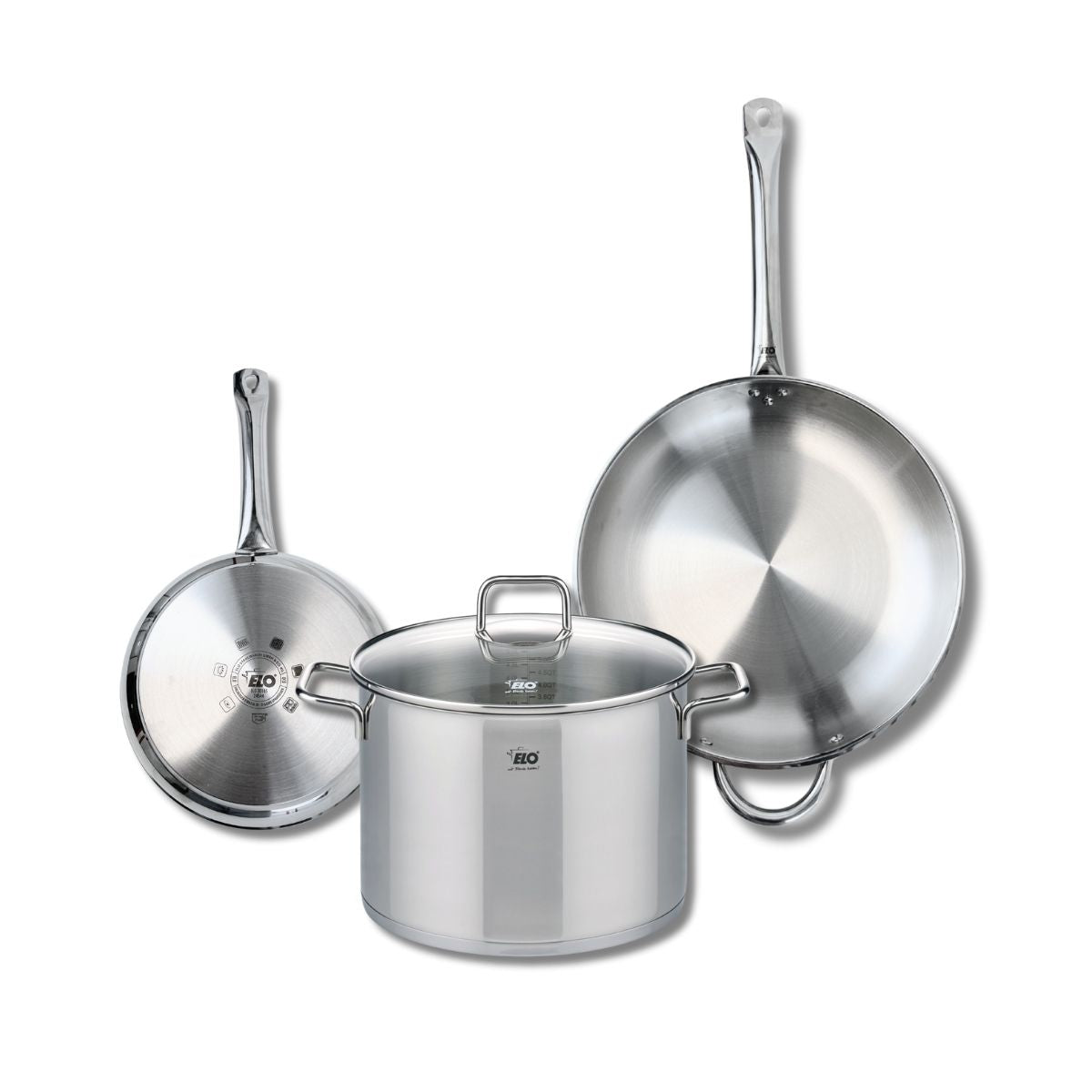 Ensemble de 2 Poêles de cuisson 24 et 32 cm et 1 faitout 26 cm  Profi Citrin Elo - Mathon - 1