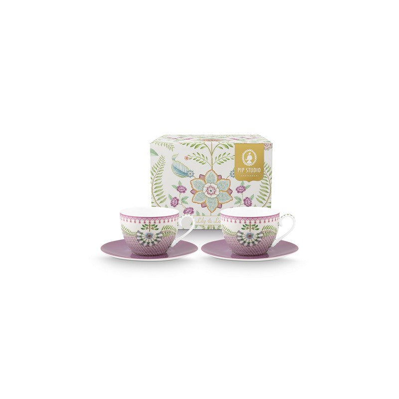 Coffret 2 Paire tasse thé (2 tasses + 2 sous-tasses) Lily & Lotus - 280ml Pip Studio - Mathon - 1