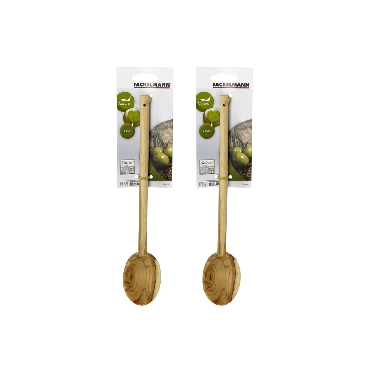 Lot de 2 cuillères de cuisine 30 cm en bois d