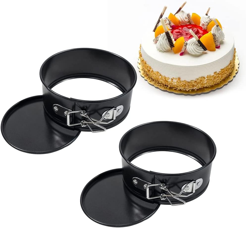 Lot de 2 mini moules à gâteau, ronds, 12 cm, petits, ronds, avec revêtement anti-adhésif Vendos85 - Mathon