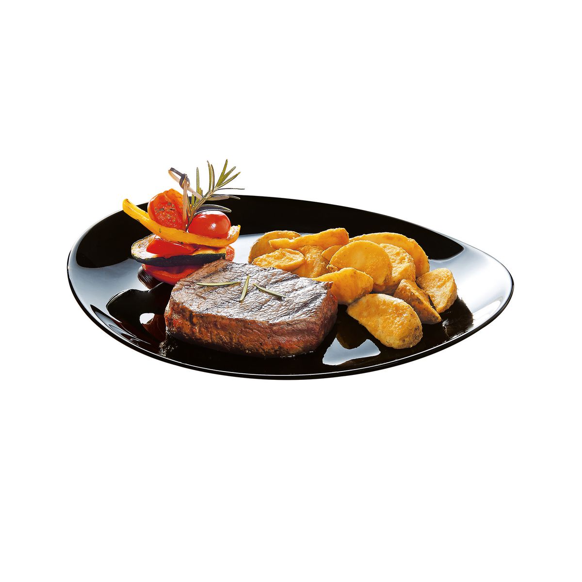 Assiette à steak noire 30cm Friend