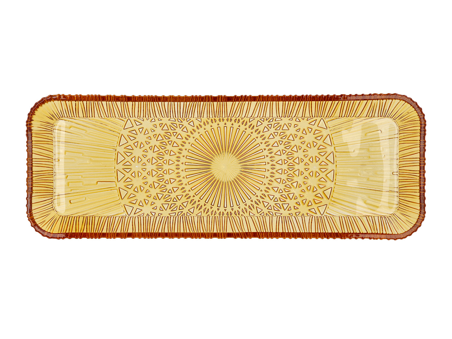 Plat de service rectangulaire KUSINTHA en verre Ambre Bitz - Mathon - 2