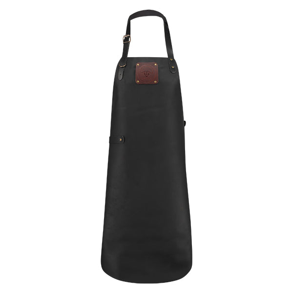 Tablier de cuisine artisanal cuir Buffalo noir Witloft - Mathon - 1