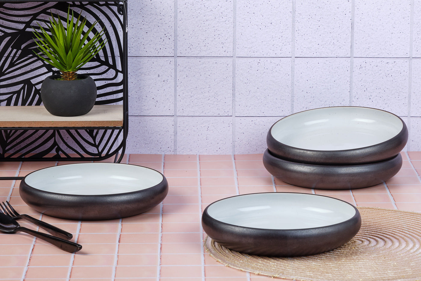 Assiette creuse GOURMET Ø21,5cm - 4 pièces - Onyx Björn - Mathon - 2