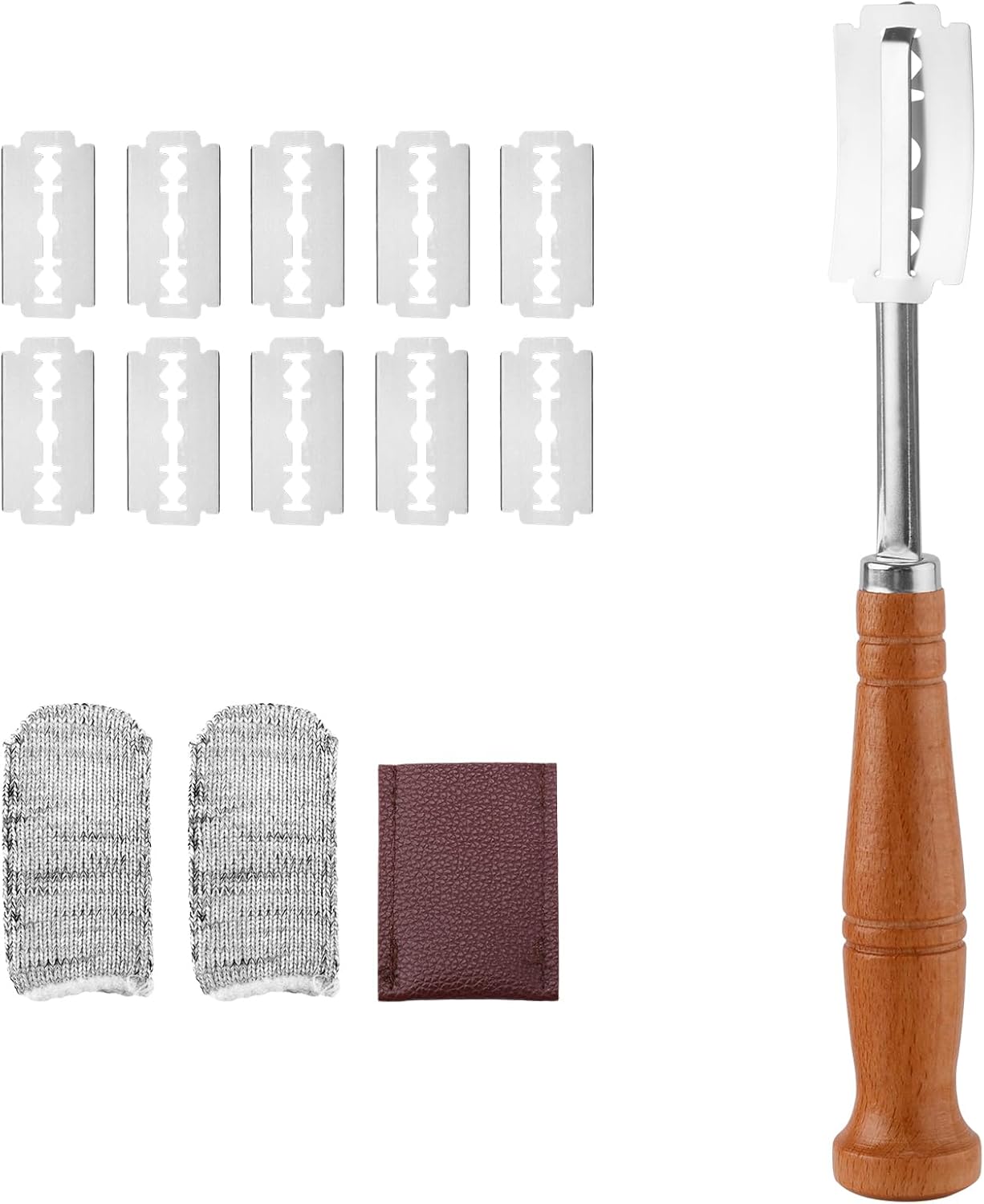 Couteau à Pain avec 10 Lames et Étui en Cuir Vendos85 - Mathon